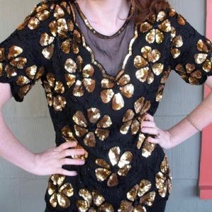 Vintage Laurence Kazar embellished Blouse Top M